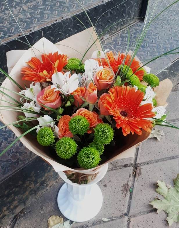 Букет цветов из: Герберы, Хризантемы, Альстромерии и Розы в Садовом Ставропольского края