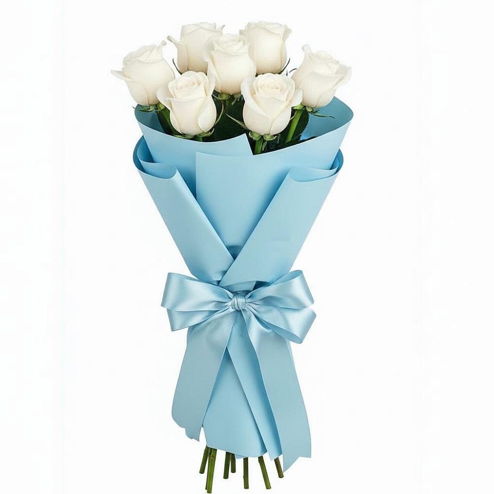 Букет 7 белых роз Проуд в Садовом Ставропольского края