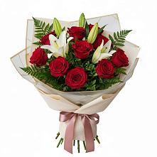 Букет цветов из:  Лилии и Розы #REPLACE_PRED# Садовом Ставропольского края