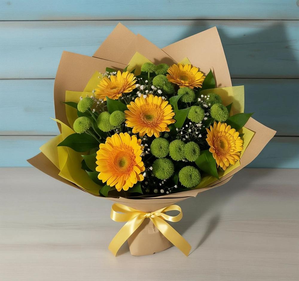 Букет цветов из: Герберы и Хризантемы в Садовом Ставропольского края