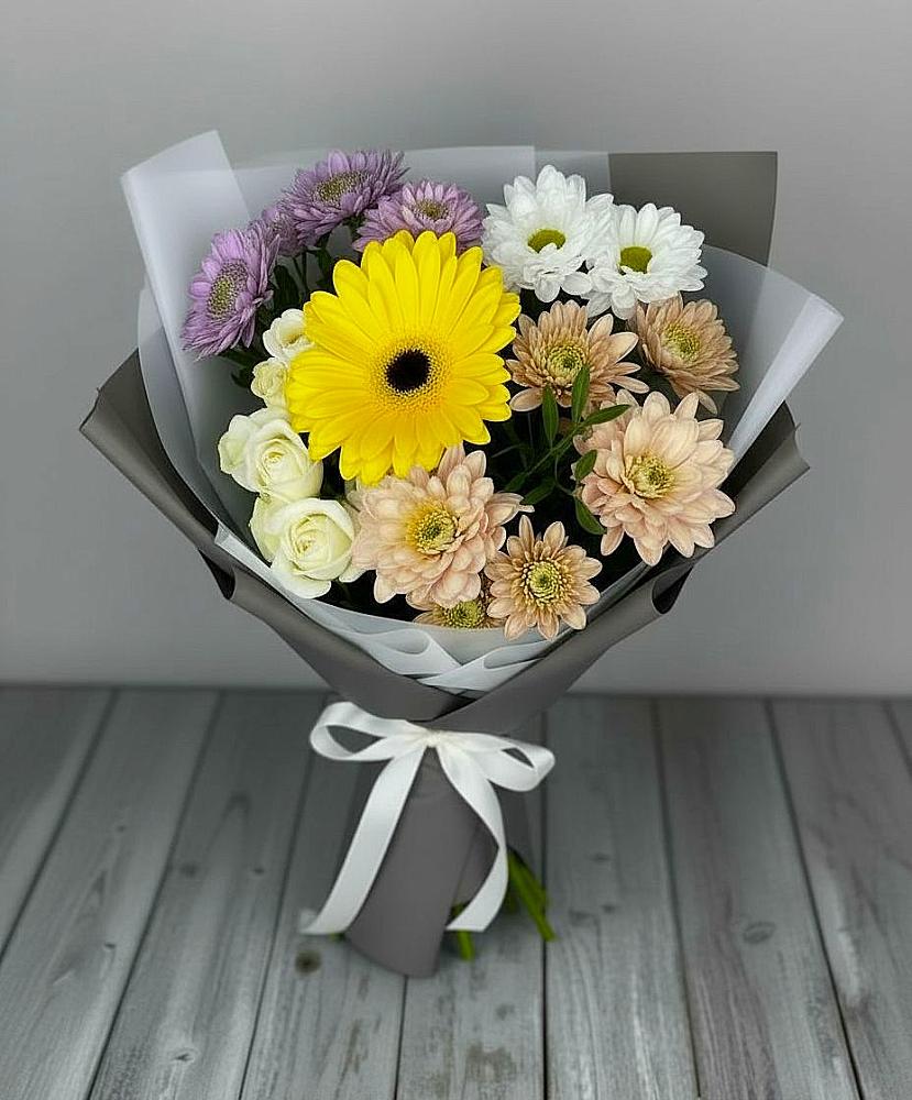 Букет цветов из: Розы, Герберы и Хризантемы в Садовом Ставропольского края