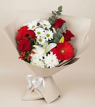 Букет цветов из:  Розы, Хризантемы, Герберы и Лилии в Садовом Ставропольского края