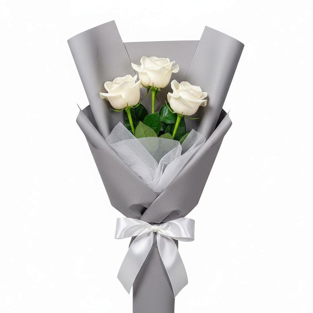 Букет 3 белые розы в Садовом Ставропольского края