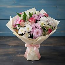 Букет цветов из:  Хризантемы, Альстромерии и Розы в Садовом Ставропольского края