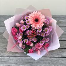 Букет цветов из:  Розы, Герберы и Хризантемы в Садовом Ставропольского края