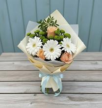 Букет цветов из:  Герберы, Розы и Хризантемы в Садовом Ставропольского края