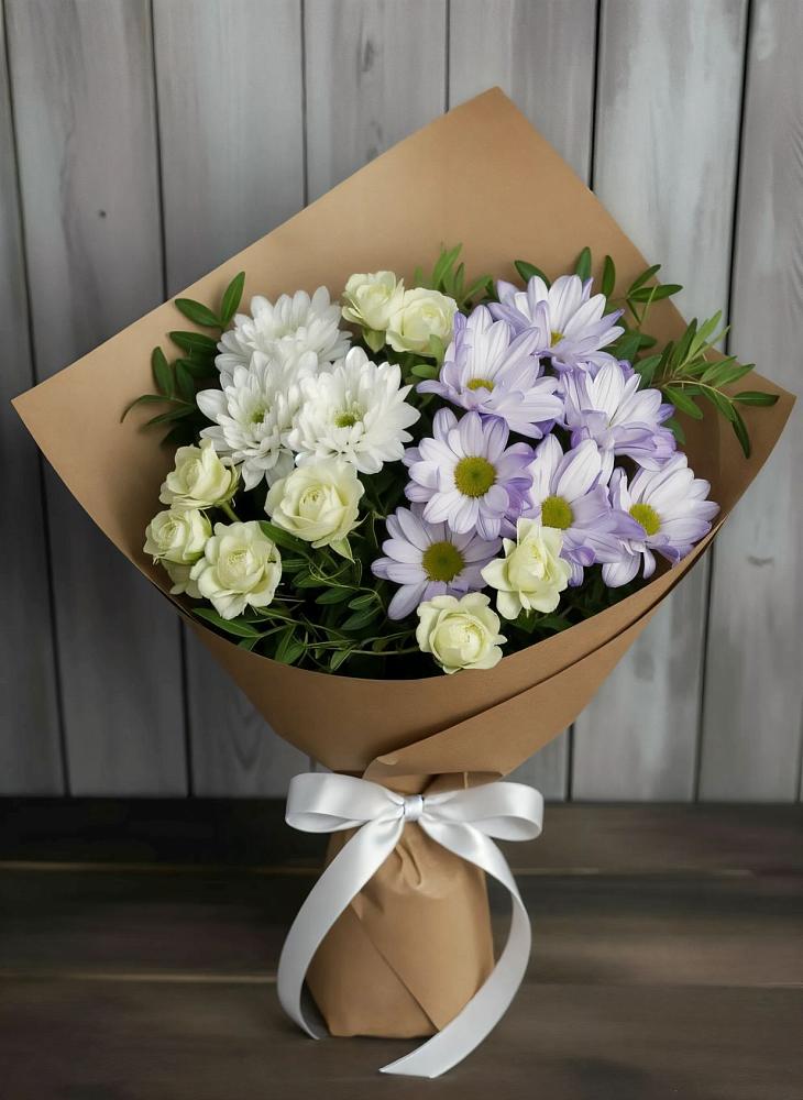 Букет цветов из: Хризантемы и Розы в Садовом Ставропольского края